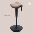 Tabouret ergonomique Sarven pour bureau assis-debout confort optimal en tissu marron design oscillant