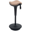 Tabouret ergonomique Sarven pour bureau assis-debout confort optimal en tissu marron design oscillant