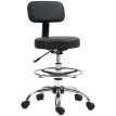 Tabouret Lyora ergonomique pivotant réglable noir confort bureau coiffeuse assise haute