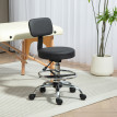 Tabouret Lyora ergonomique pivotant réglable noir confort bureau coiffeuse assise haute