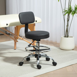 Tabouret Lyora ergonomique pivotant réglable noir confort bureau coiffeuse assise haute