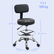 Tabouret Lyora ergonomique pivotant réglable noir confort bureau coiffeuse assise haute