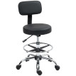 Tabouret Lyora ergonomique pivotant réglable noir confort bureau coiffeuse assise haute