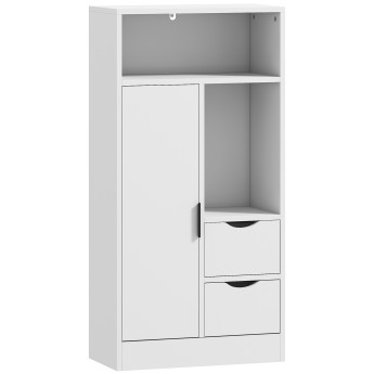 Meuble bas salle de bain Joriel rangement moderne étagères tiroirs blanc design élégant sécurisé