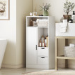 Meuble bas salle de bain Joriel rangement moderne étagères tiroirs blanc design élégant sécurisé