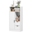 Meuble bas salle de bain Joriel rangement moderne étagères tiroirs blanc design élégant sécurisé
