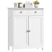 Meuble bas salle de bain Solyne rangement élégant blanc pratique compact 2 portes 2 tiroirs étagère réglable