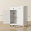 Meuble bas salle de bain Solyne rangement élégant blanc pratique compact 2 portes 2 tiroirs étagère réglable