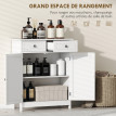 Meuble bas salle de bain Solyne rangement élégant blanc pratique compact 2 portes 2 tiroirs étagère réglable