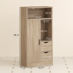 Meuble bas salle de bain Kalyan rangement étagères tiroirs effet bois naturel clair design moderne sécurisé