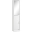 Colonne salle de bain Ranyel miroir 2 portes étagères rangement blanc élégant et pratique