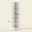 Colonne salle de bain Ranyel miroir 2 portes étagères rangement blanc élégant et pratique