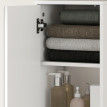 Colonne salle de bain Ranyel miroir 2 portes étagères rangement blanc élégant et pratique