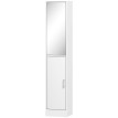 Colonne salle de bain Ranyel miroir 2 portes étagères rangement blanc élégant et pratique