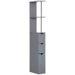 Colonne salle de bain Moriel rangement élégant étagères tiroirs placard gris moderne optimisation espace
