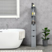 Colonne salle de bain Moriel rangement élégant étagères tiroirs placard gris moderne optimisation espace