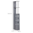 Colonne salle de bain Moriel rangement élégant étagères tiroirs placard gris moderne optimisation espace