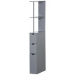 Colonne salle de bain Moriel rangement élégant étagères tiroirs placard gris moderne optimisation espace