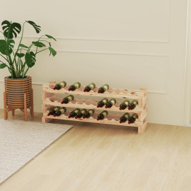 Étagère à Vin Ylora Range-Bouteilles 36 Bouteilles Bois Naturel Conservation Parfaite