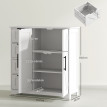 Meuble salle de bain Davyn rangement élégant 4 tiroirs placard blanc optimisé petits espaces