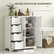 Meuble salle de bain Davyn rangement élégant 4 tiroirs placard blanc optimisé petits espaces