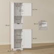 Colonne salle de bain Arlena rangement LED effet bois blanc organisation éclairage automatique