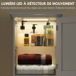 Colonne salle de bain Arlena rangement LED effet bois blanc organisation éclairage automatique