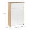 Meuble bas salle de bain Nexora rangement élégant compact blanc naturel 2 portes tiroir étagère