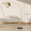 Lampadaire Synelia design élégant marbre noir métal doré éclairage salon chambre pièce maîtresse