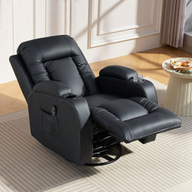 Fauteuil Massant Datara Confort Chaleur Vibrations Noir Relaxation Maison Bureau