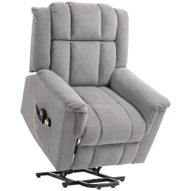 Fauteuil Relax Nexial Massant Chauffant Électrique Releveur Confort Chenille Gris Foncé