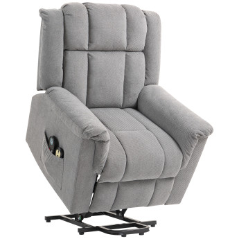 Fauteuil Relax Nexial Massant Chauffant Électrique Releveur Confort Chenille Gris Foncé