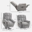Fauteuil Relax Nexial Massant Chauffant Électrique Releveur Confort Chenille Gris Foncé