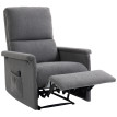 Fauteuil Massant Xandor Relaxation Confort Inclinable Repose-Pieds Tissu Polaire Gris Clair