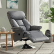 Fauteuil Relax Zorvia Confort Ergonomique Inclinable Pivotant Repose-Pieds Gris