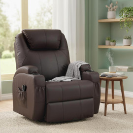 Fauteuil Releveur Électrique Avenix Confort Premium Détente Télécommande Chocolat Foncé