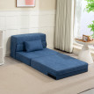 Fauteuil convertible Exovia canapé lit 1 place tissu lin bleu polyvalent détente petit espace