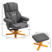 Fauteuil Relax Virex Confort Inclinable Repose-Pieds Flanelle Gris Design Élégant Salon Maison
