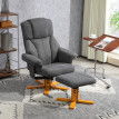 Fauteuil Relax Virex Confort Inclinable Repose-Pieds Flanelle Gris Design Élégant Salon Maison