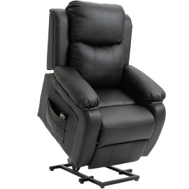 Fauteuil Relax Nexaris Confort Électrique Releveur Inclinable Noir Détente BienÊtre Personnes Âgées