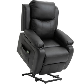 Fauteuil Relax Nexaris Confort Électrique Releveur Inclinable Noir Détente BienÊtre Personnes Âgées