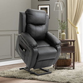 Fauteuil Relax Nexaris Confort Électrique Releveur Inclinable Noir Détente BienÊtre Personnes Âgées