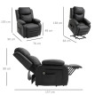 Fauteuil Relax Nexaris Confort Électrique Releveur Inclinable Noir Détente BienÊtre Personnes Âgées