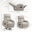 Fauteuil Releveur Électrique Varion Confort Massant Chauffant Inclinable Gris Clair