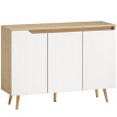 Buffet Scandinave Celvane Rangement Moderne Chêne Blanc Design Épuré