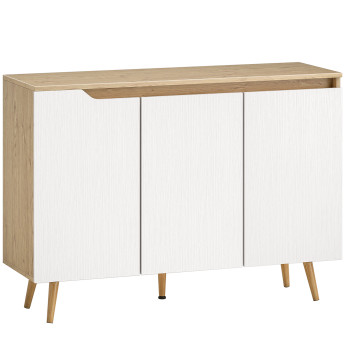 Buffet Scandinave Celvane Rangement Moderne Chêne Blanc Design Épuré