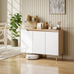 Buffet Scandinave Celvane Rangement Moderne Chêne Blanc Design Épuré