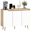Buffet Scandinave Celvane Rangement Moderne Chêne Blanc Design Épuré
