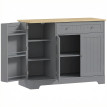 Buffet Marovia rangement cuisine moderne effet bois clair gris 3 portes étagères tiroir élégant