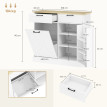 Buffet Luxera meuble cuisine rangement poubelle intégré blanc effet bois clair pratique et élégant